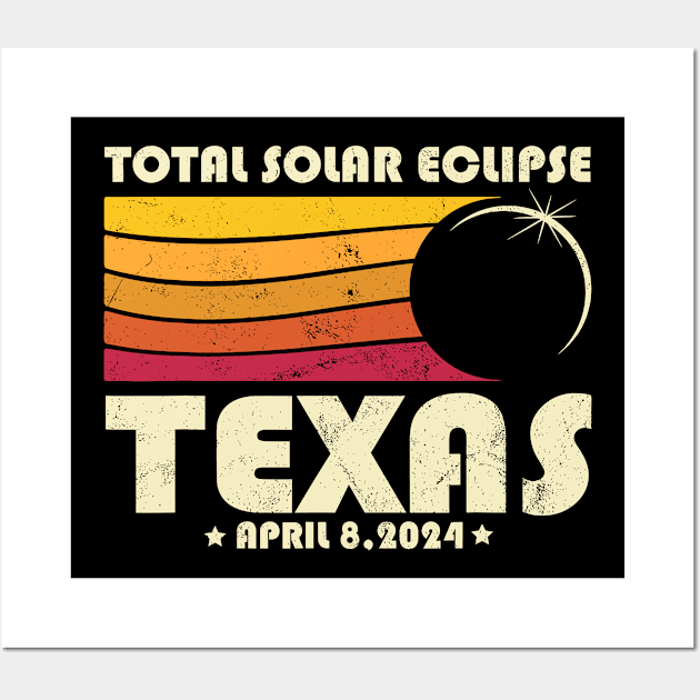 Total Solar Eclipse April 8 2024 Retro Groovy Women Kids Men Wall Art by SmilArt